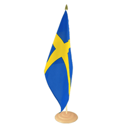 Sweden Large Table Flag 12x18", wooden