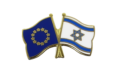 EU + Israel Crossed Flag Pin