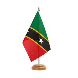 Saint Kitts and Nevis Table Flag 6x9", wooden