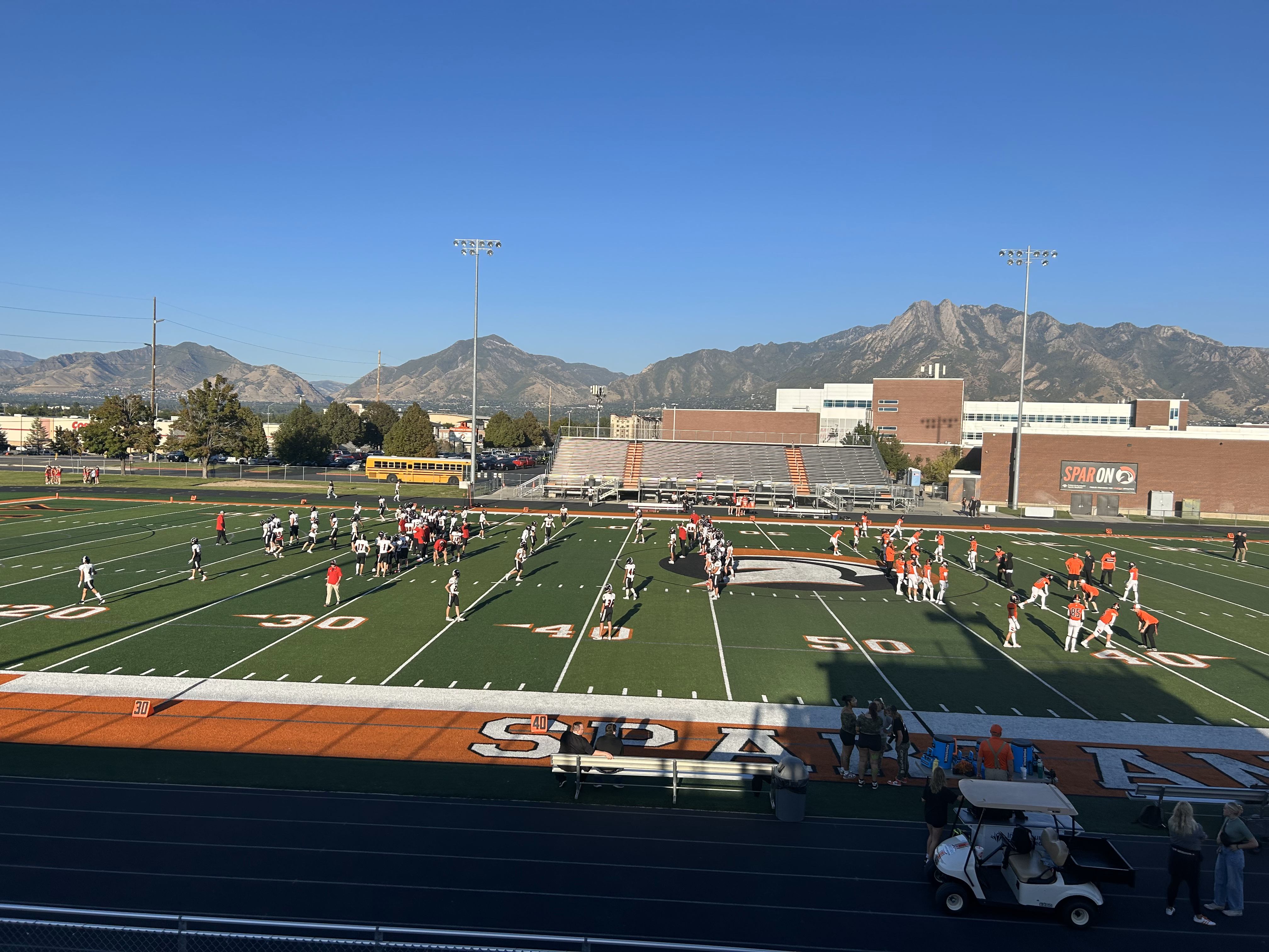 Park City Miners and Murray Spartans pre-game warmups, September 13, 2024