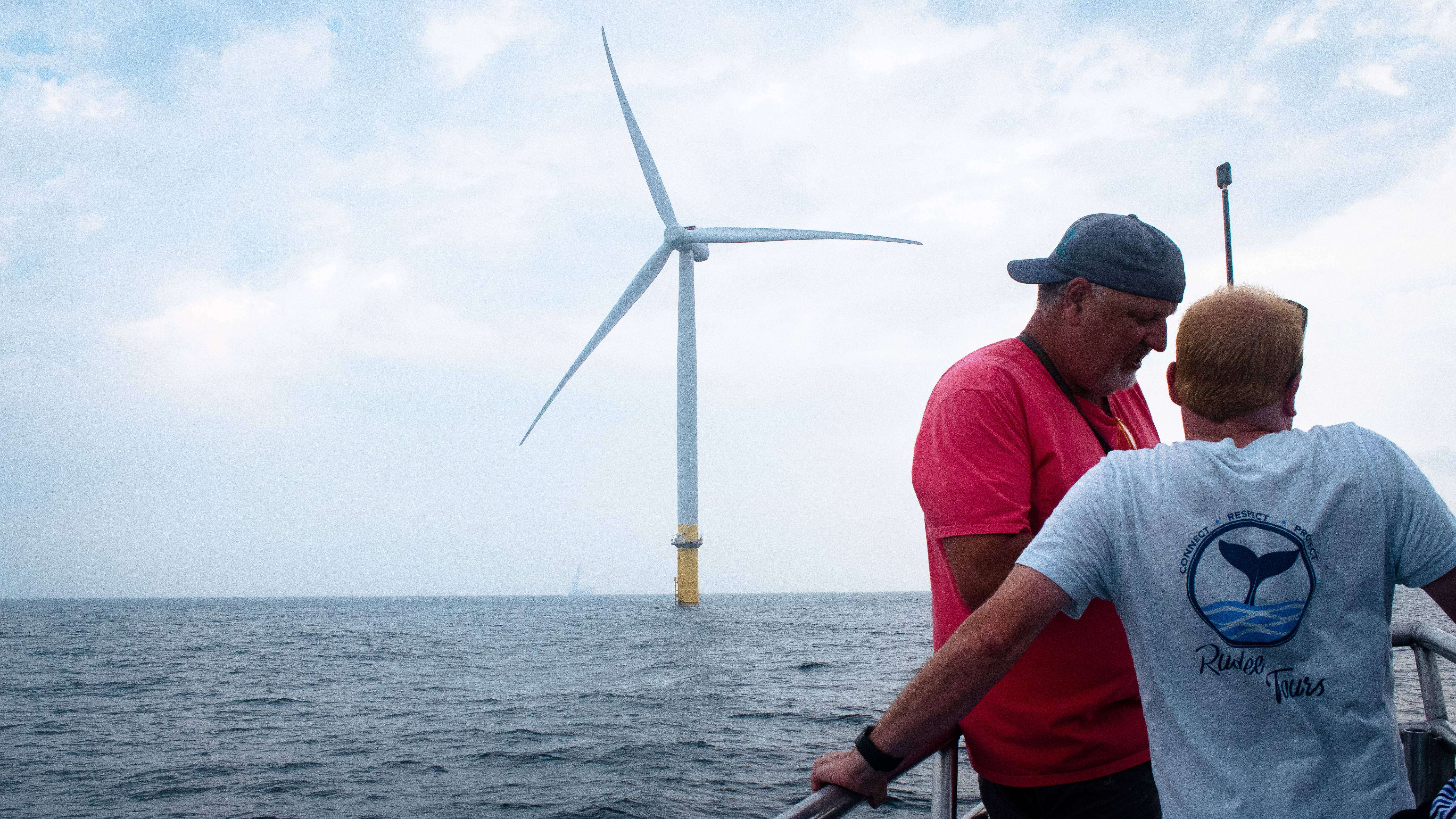 The Coastal Virginia Offshore Project includes two pilot wind turbines that tower 600 feet above the surface of the water.