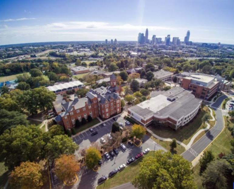 Johnson C. Smith University sits west of uptown Charlotte.