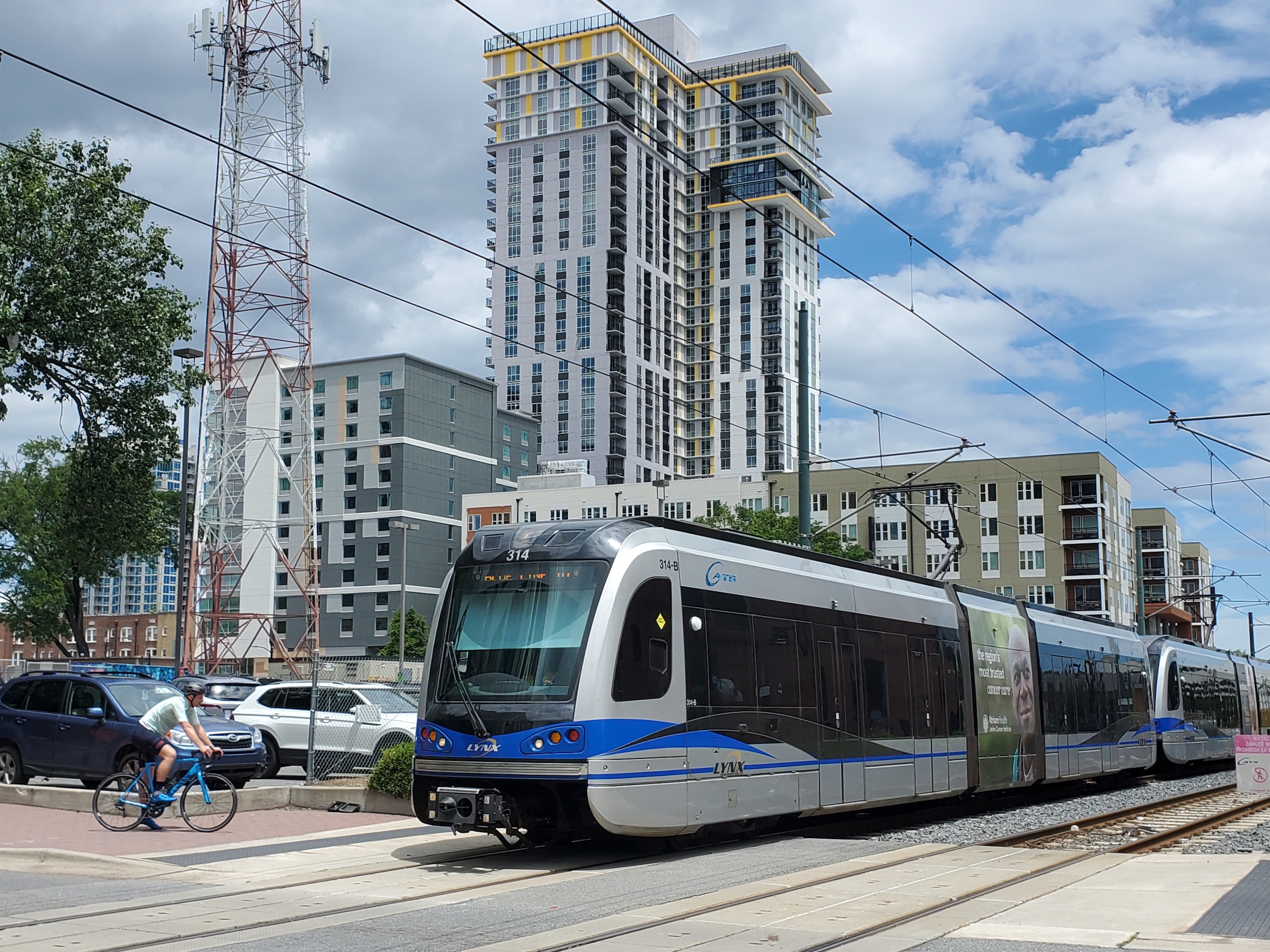 Lynx Blue Line train in uptown Charlotte.