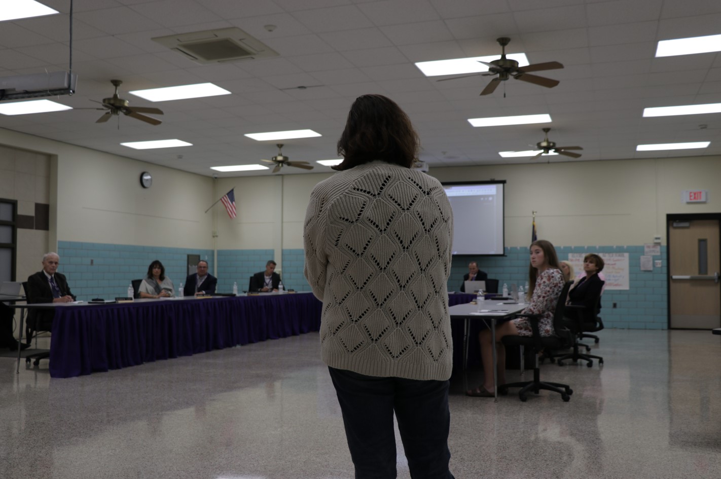 A parent at the Sept. 13, 2022 Hamburg Central School District Board of Education meeting speaks in opposition of book banning efforts.