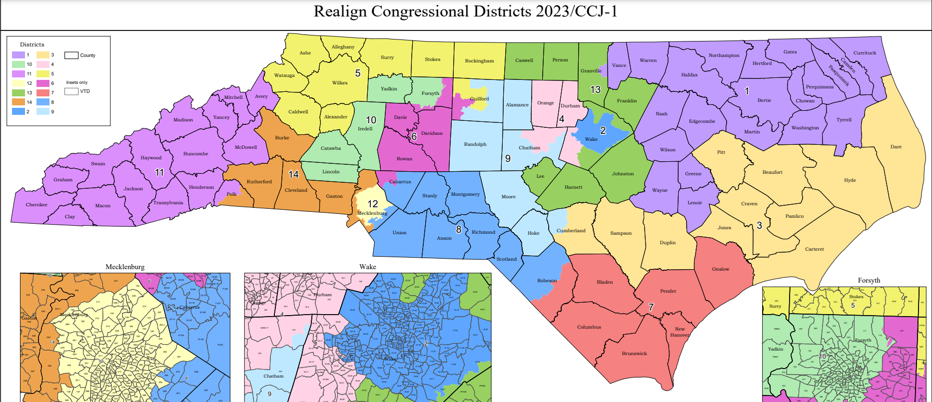 One of the proposed Congressional maps filed Wednesday