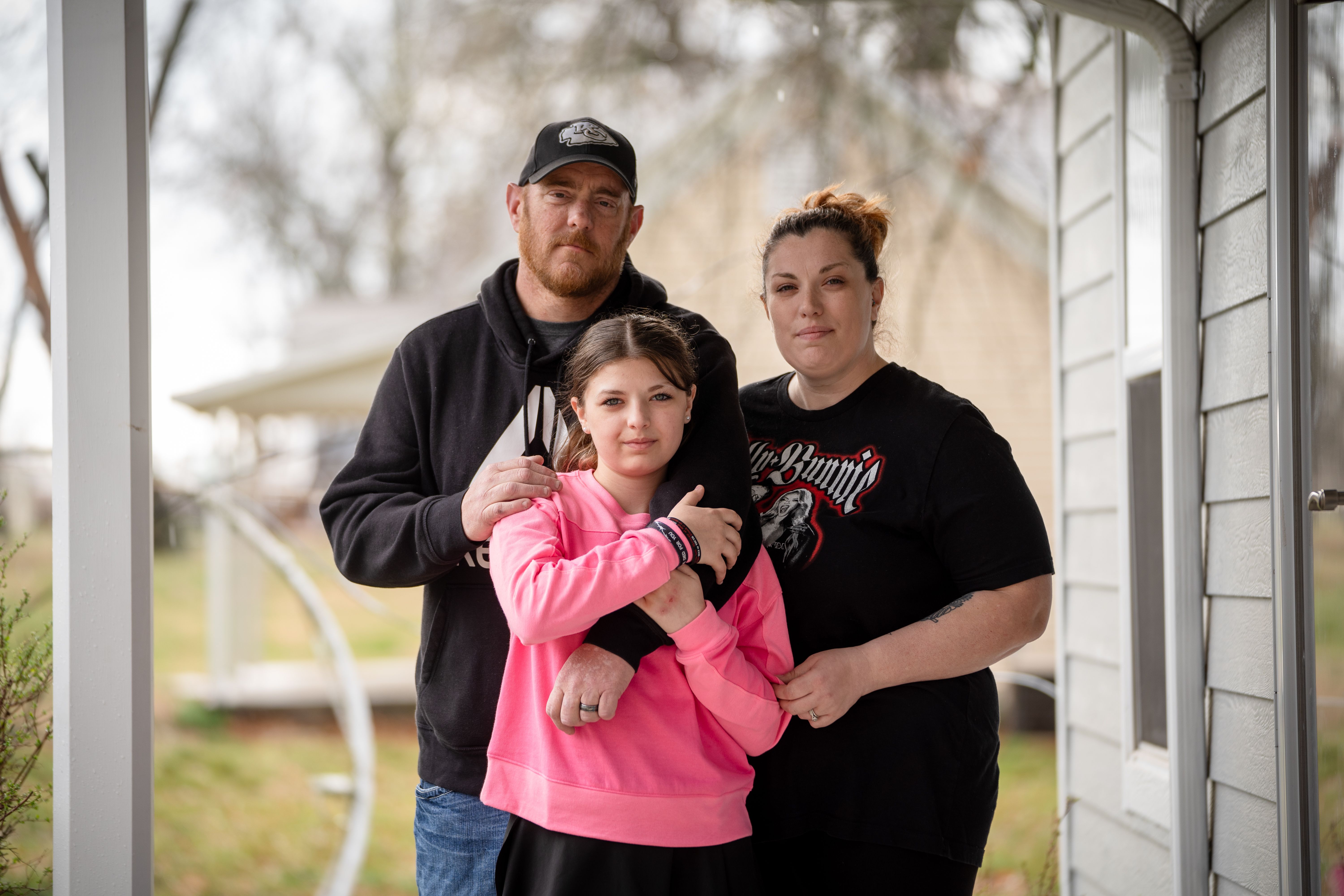 The Barton family is not included in the official tally of 24 injured survivors of a mass shooting at the Kansas City Chiefs Super Bowl parade in February . But Jason Barton, his wife, Bridget and her 13 -year-old daughter, Gabriella, are still reeling from their role at its epicenter.