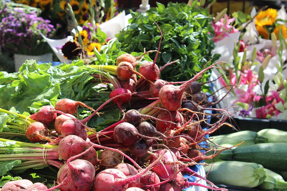 beets at a farmers market