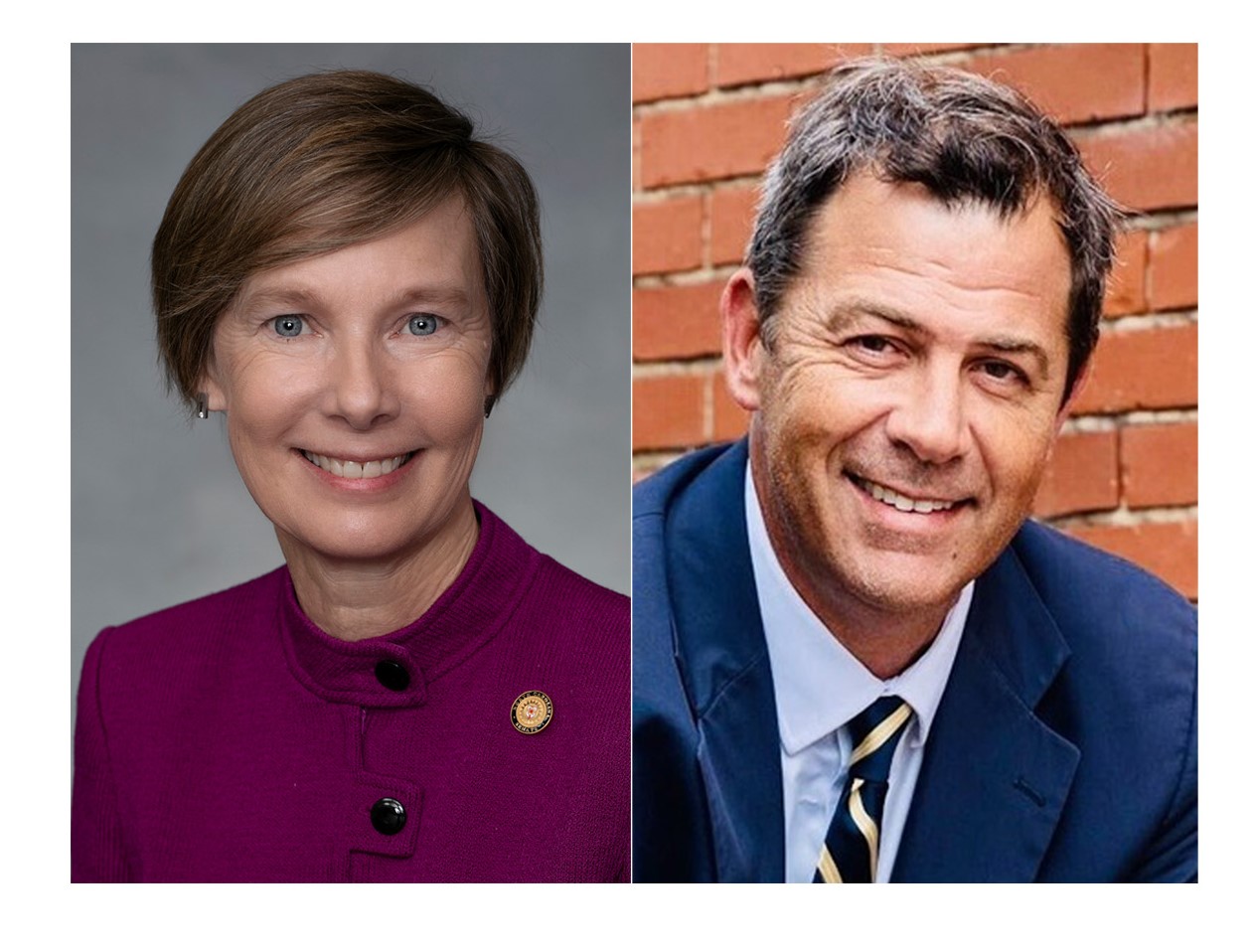 Rachel Hunt, left, is the Democratic nominee for North Carolina lieutenant governor and Hal Weatherman, right, is the Republican nominee.