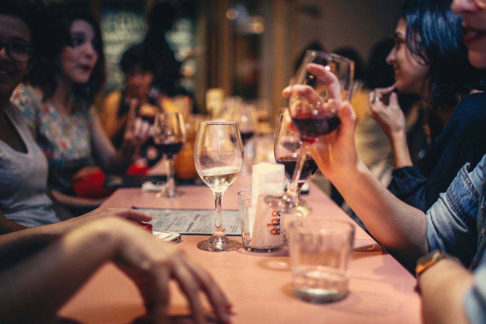 group of people dining. 