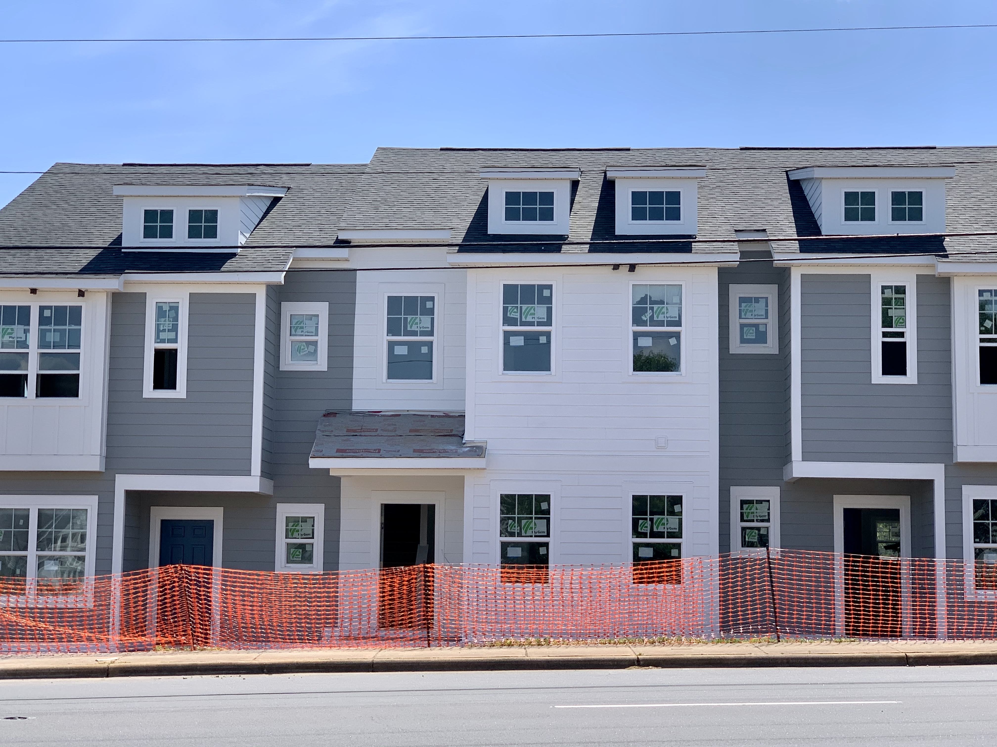 Townhouses under construction in the Charlotte area.