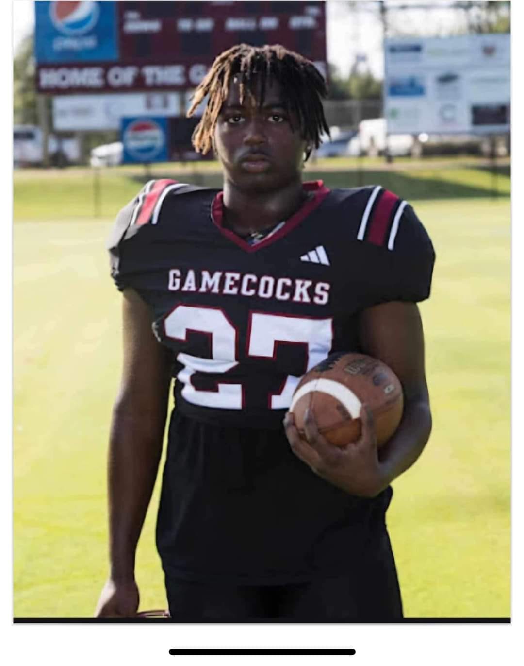 New Brockton High School shared this image of running back Semaj Wilkins as it held a memorial for the freshman, who died after collapsing at a practice earlier this month.