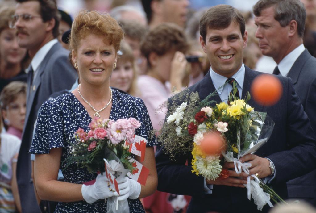 Prince Andrew (right) and his then-wife Sarah Ferguson visit Canada in July 1987.