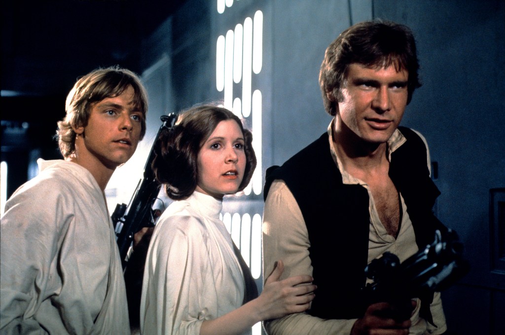 In true "Star Wars" spirit, it was announced that the late Carrie Fisher (center)  would be getting her Hollywood Walk of Fame star along side Harrison Ford (right) and Mark Hamill (left).