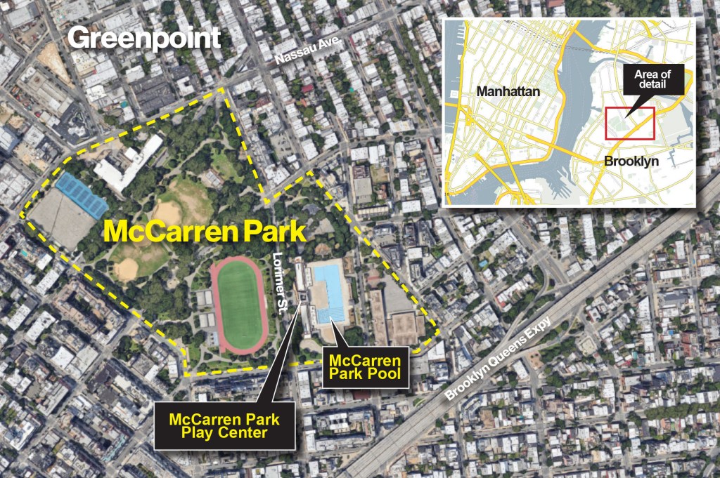 McCarren Park is located on the border of Williamsburg and Greenpoint in Brooklyn, NY. 