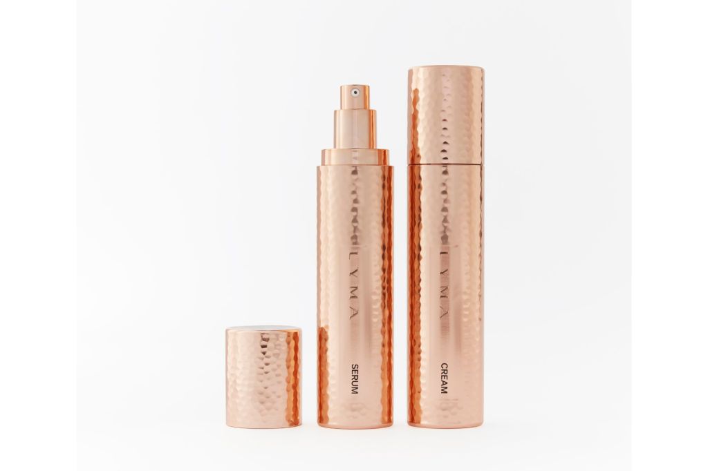 Skincare in copper bottles