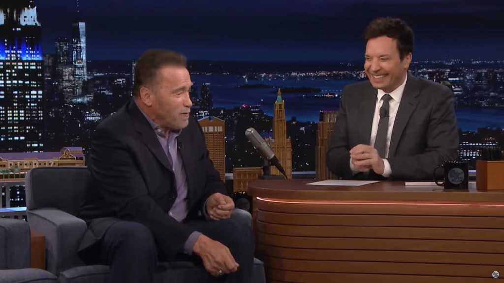 Schwarzenegger, 76, revealed during an appearance on "The Tonight Show Starring Jimmy Fallon" that the lineup happens every time his daughter Katherine, who married Marvel actor Chris Pratt in 2019, brings the girls over to his California residence. 