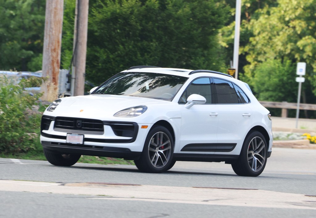 Hudson's Porsche en route to cheerleading practice.