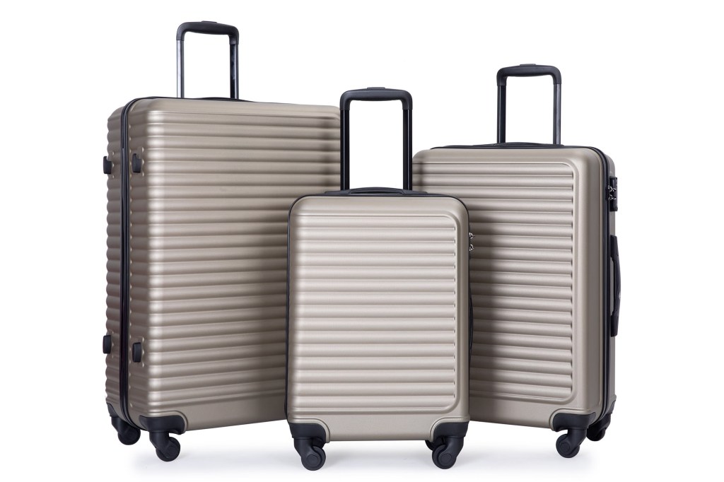 A group of luggage on wheels