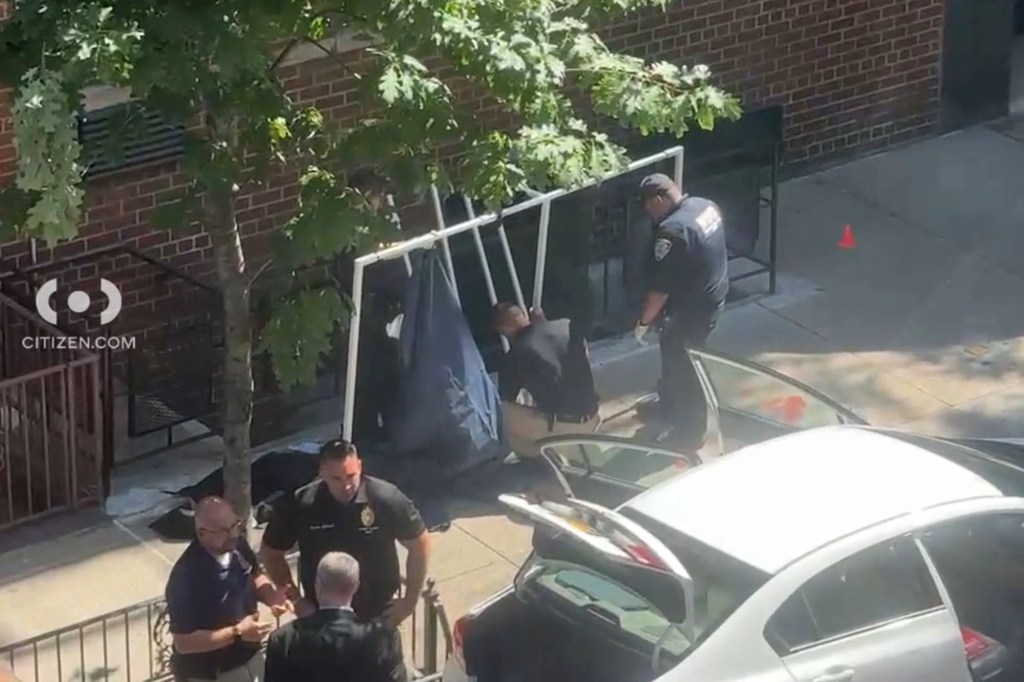 Where Leigh twice shot Galloway right after her former daughter-in-law loaded a baby into a parked car about 9 a.m., NYPD said.