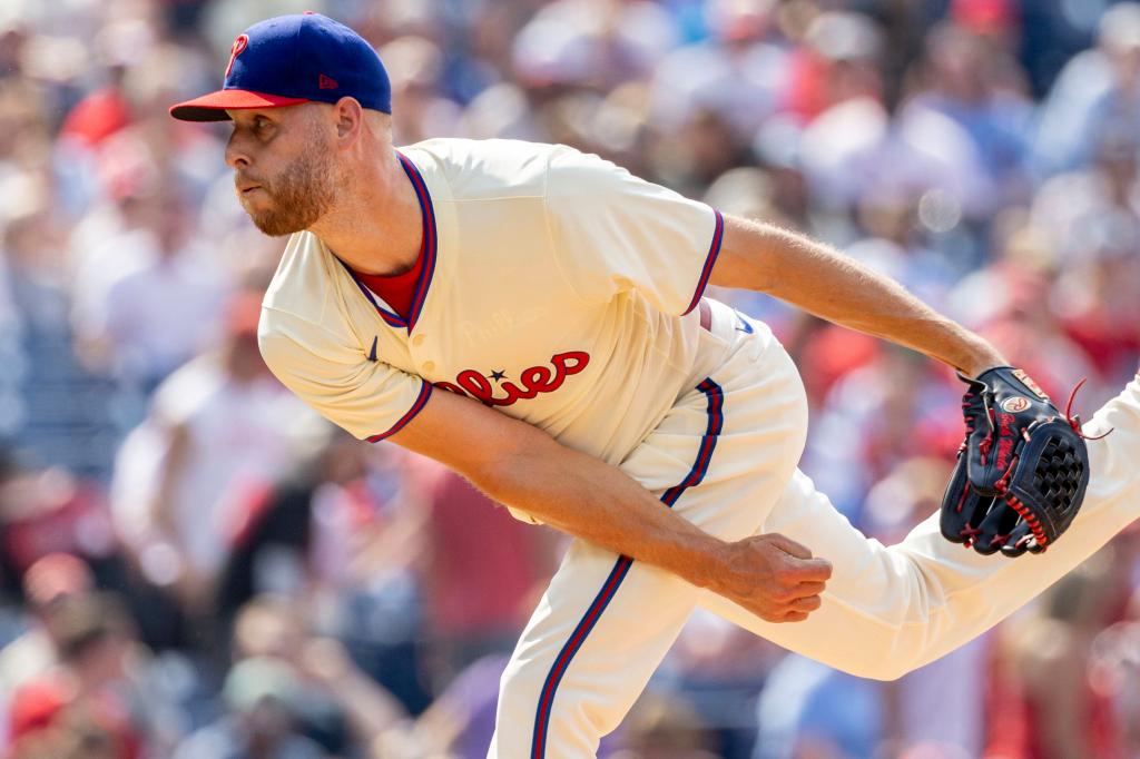 Philadelphia Phillies starting pitcher Zack Wheeler throws during the first inning of a baseball game against the Arizona Diamondbacks, Saturday, June 22, 2024, in Philadelphia. 