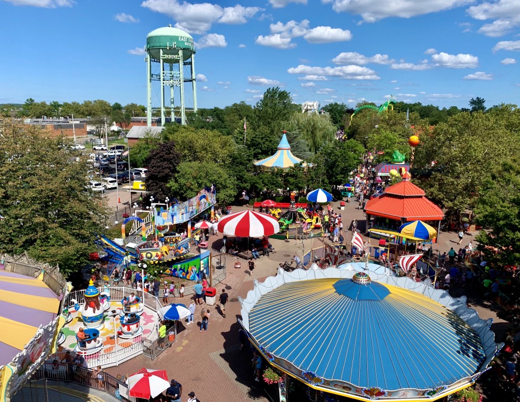 One man stabbed another in the stomach at Adventureland Amusement Park on Long Island Sunday afternoon after two families got into an argument.