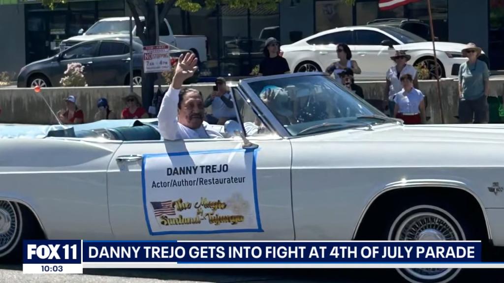 Actor Danny Trejo claimed he was targeted when he was struck with a water balloon during a Fourth of July parade in Los Angeles, which led to a chaotic brawl involving the actor.  