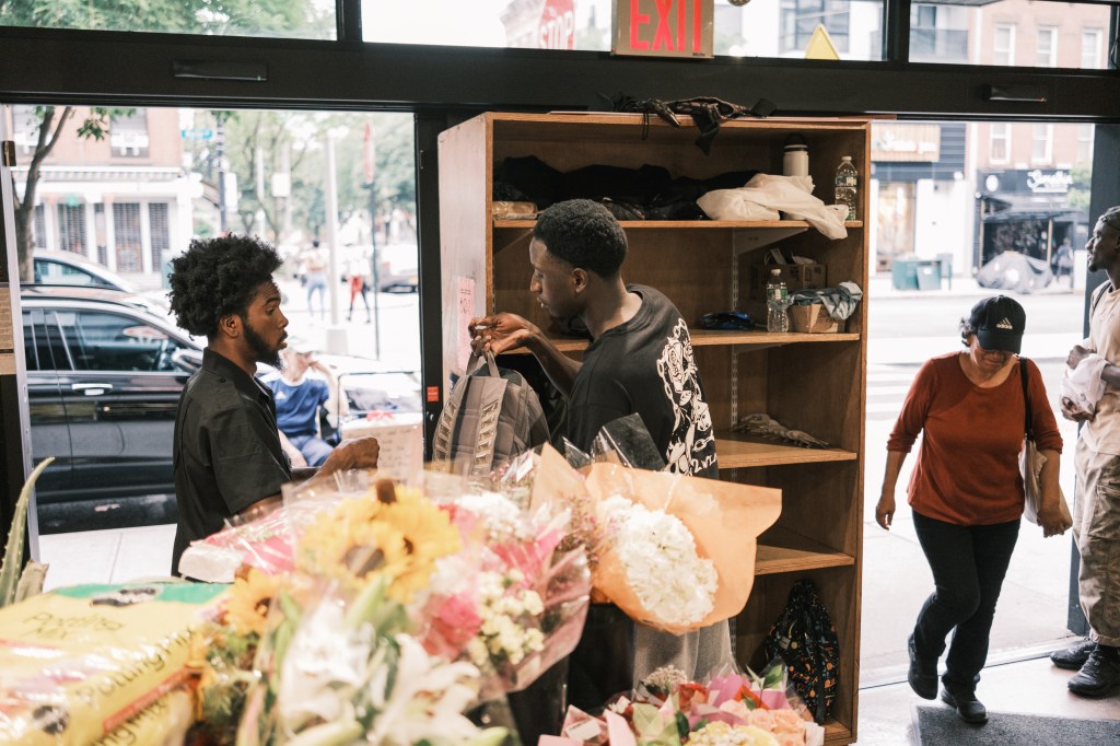 Mohamed Dramé, 26, works as security at the Key Foods on Myrtle Avenue, down the block from the shelter