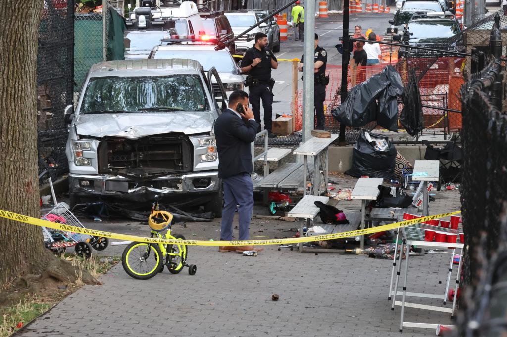 Scene of 4th of July, fatal MVA where a pickup truck drove into Corleone Hook Park in the Lower East Side of Manhattan. 