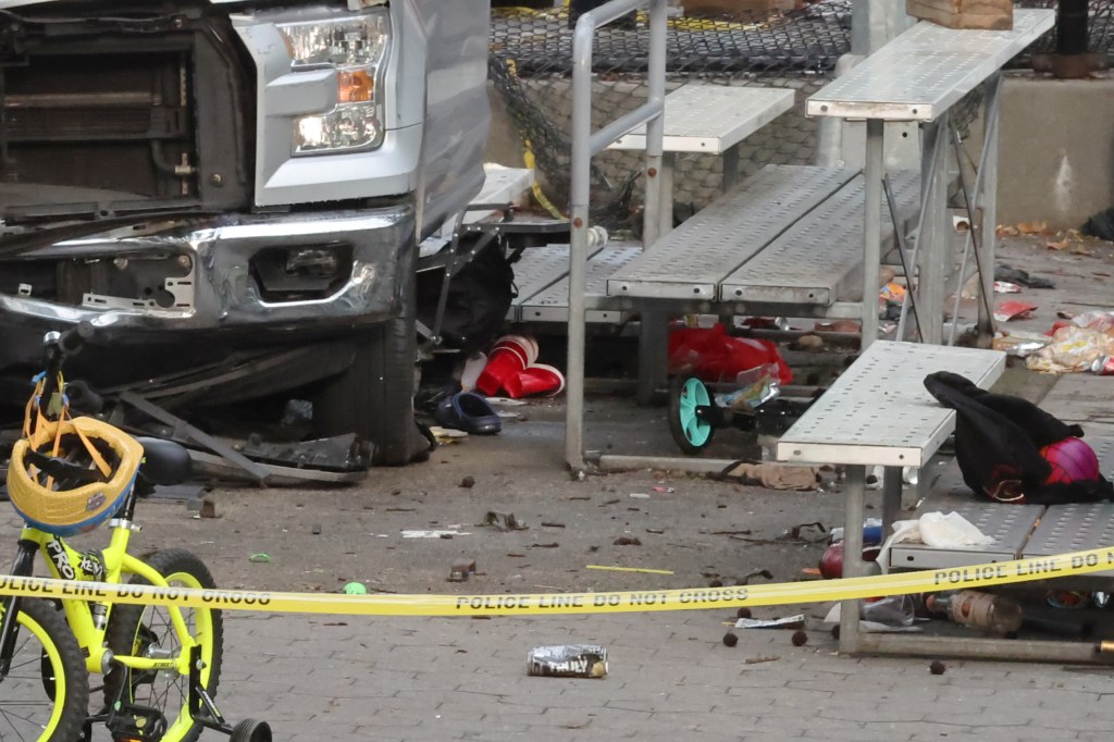 Scene of 4th of July, fatal MVA where a pickup truck drove into Corleone Hook Park in th eLower East Side of Manhattan.