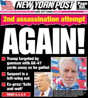 September 16, 2024 New York Post Front Cover