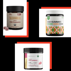 Collage of CBD gummies