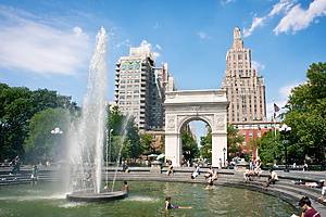 People in Washington Square Park in NYC