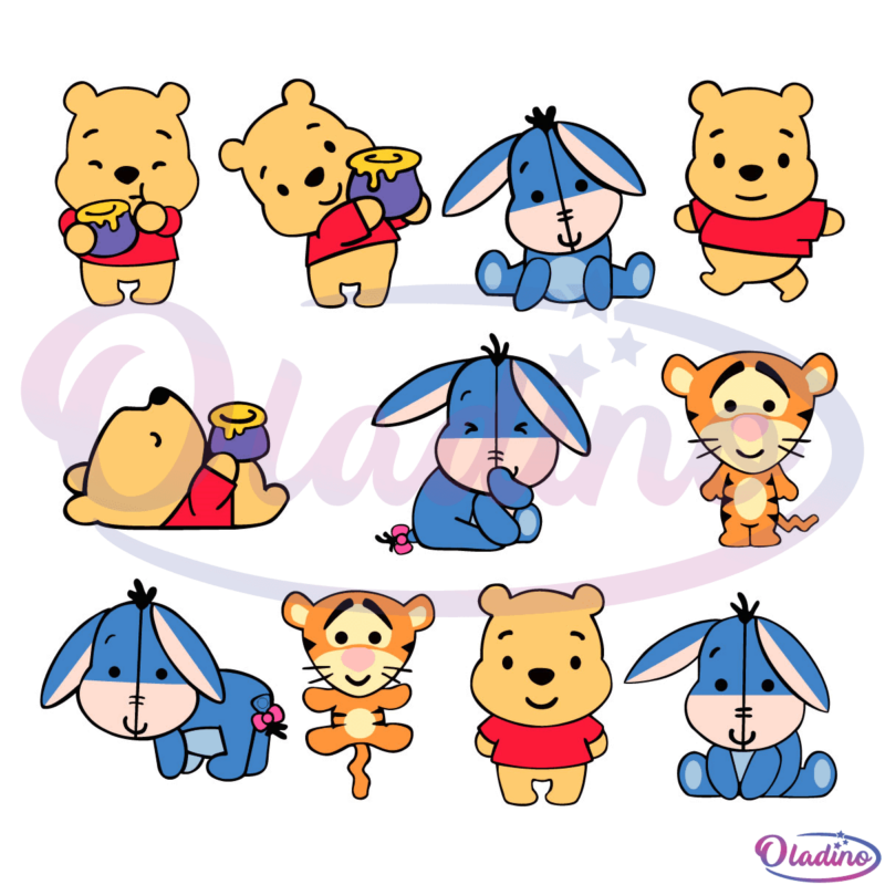 Winnie the Pooh Bundle SVG Digital File, Cute Disney Svg