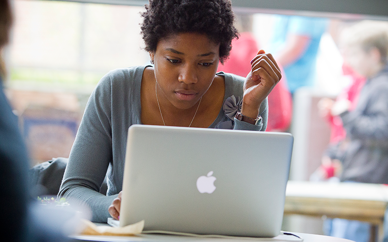 student using a laptop