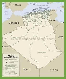 Administrative map of Algeria