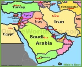 Middle East political map