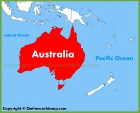 Australia location on the Oceania map