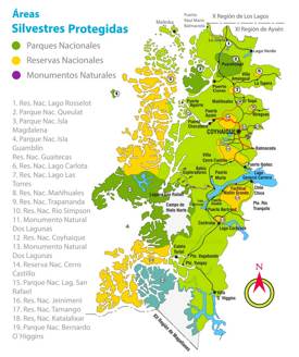 Aysén National Parks Map