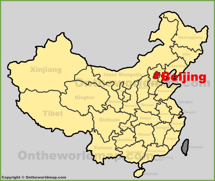 Beijing location on the China map