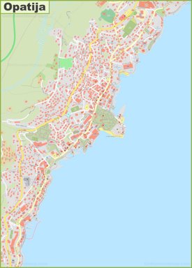 Large detailed map of Opatija