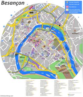 Tourist Map of Besancon City Centre