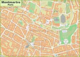 Detailed map of Montmartre