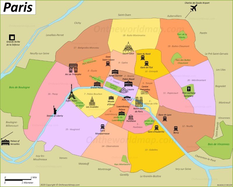 Map of Paris