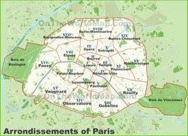 Paris arrondissements map