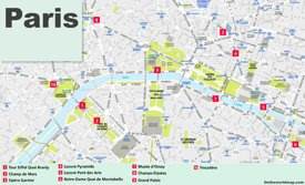 Paris sightseeing map