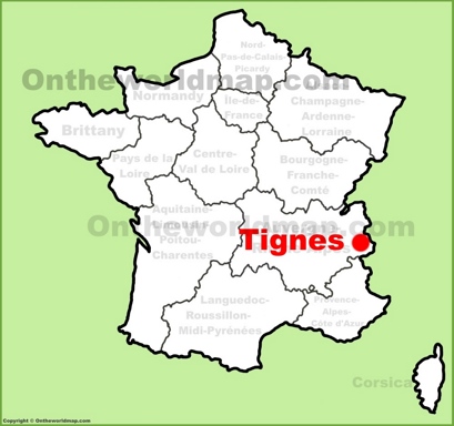 Tignes Location Map