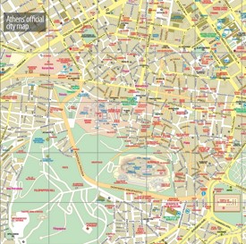 Athens city center map