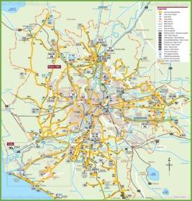 Transport map of Rome and the surrounding area