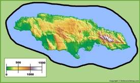 Jamaica physical map