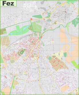 Detailed map of Fez